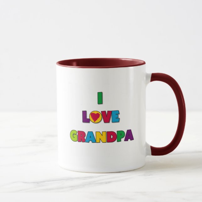 Mug J'aime des T-shirts et des cadeaux de grand-papa (Droite)