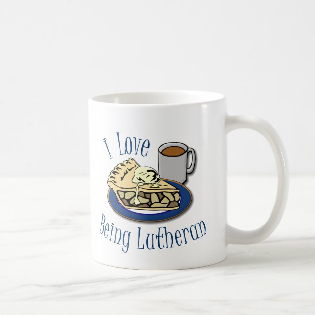 Mug J'aime être église drôle luthérienne (Droite)