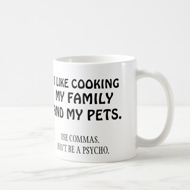 Mug J'aime faire cuire ma famille et mes animaux (Droite)