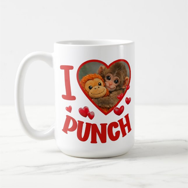 Mug J'aime Frapper Mignon Bébé Singe Frapper, mignon b (Gauche)