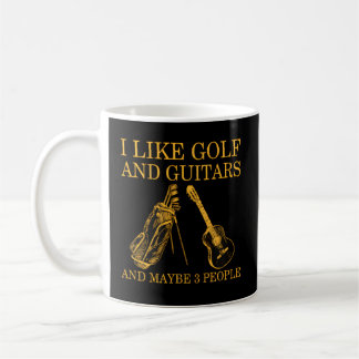 Mug J'Aime Golf Et Guitares Et Peut-Être 3 Personnes
