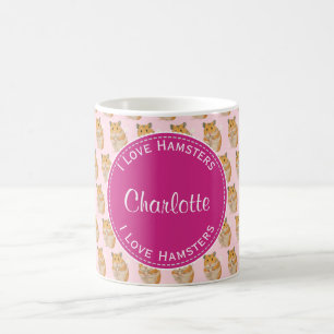 Mug J'aime Hamsters Motif Hamster Rose