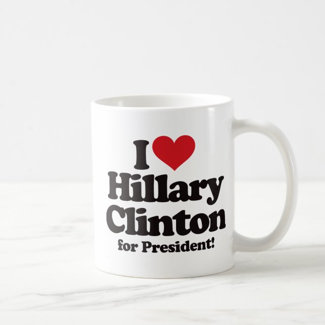 Mug J'aime Hillary Clinton pour le président (Droite)
