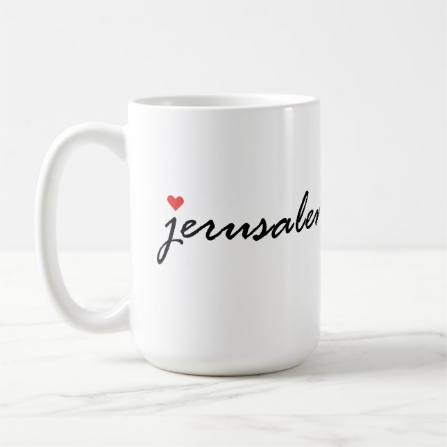 Mug J'aime Jérusalem Israël (Gauche)