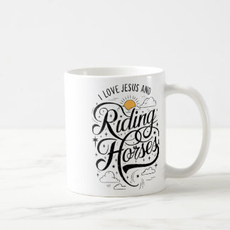 Mug J'Aime Jésus Et Les Chevaux D'Équitation Filles À