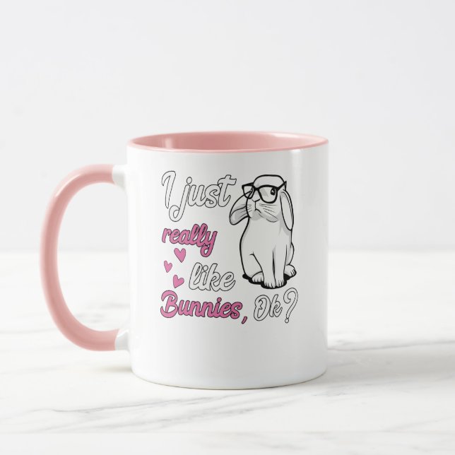 Mug J'aime juste vraiment le lapin mignon de lapins (Gauche)