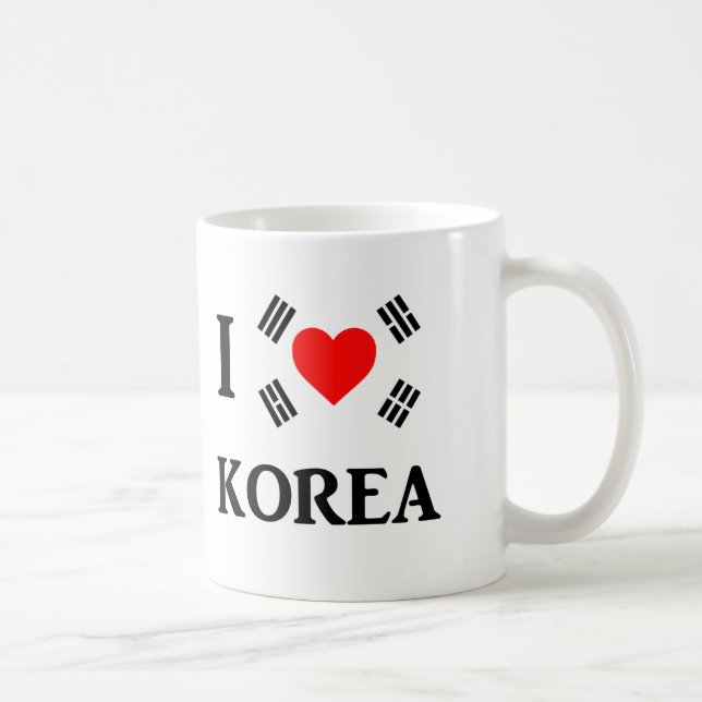 Mug J'aime la Corée (Droite)
