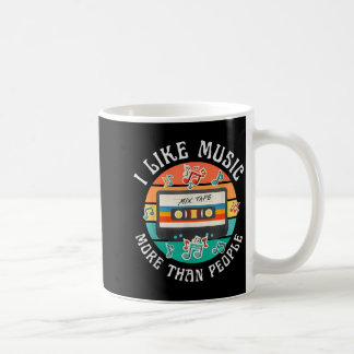 Mug J'aime la musique plus que les gens bande rétro dr