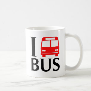 Mug J'aime l'amour de l'autobus I l'autobus de