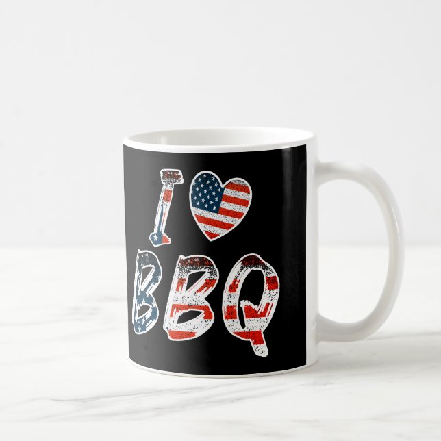 Mug J'aime le barbecue, patriotique américain (Droite)