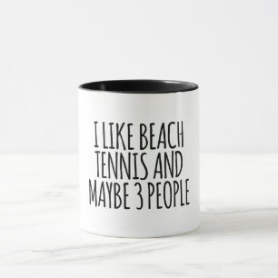 Mug J'Aime Le Beach Tennis Et Peut-Être 3 Personnes
