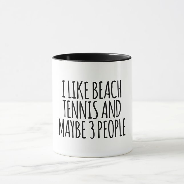Mug J'Aime Le Beach Tennis Et Peut-Être 3 Personnes (Centre)
