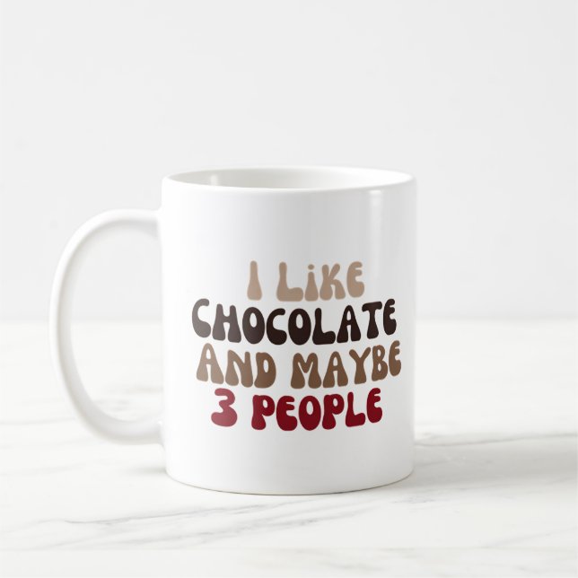 Mug J'aime le chocolat et peut-être 3 personnes (Gauche)