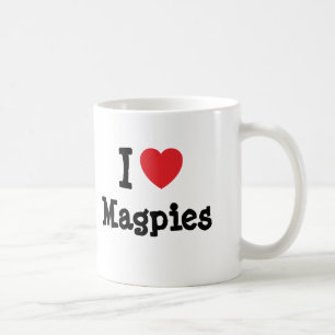 Mug J'aime le coeur Magpies personnalisé