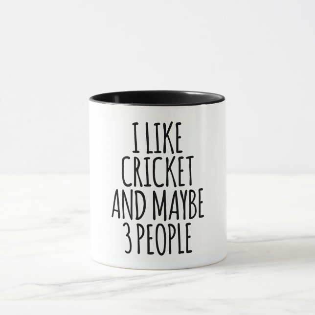 Mug J'Aime Le Cricket Et Peut-Être 3 Personnes (Centre)