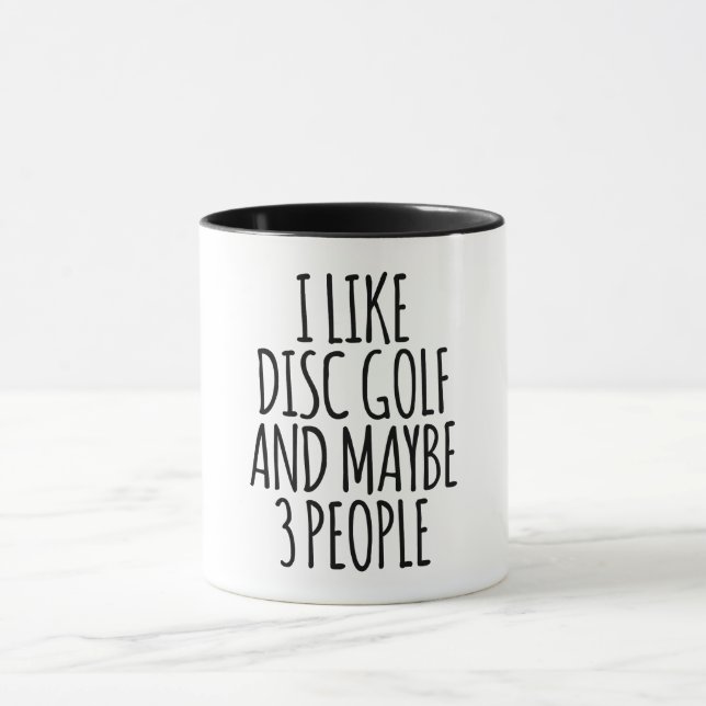Mug J'Aime Le Disk Golf Et Peut-Être 3 Personnes (Centre)