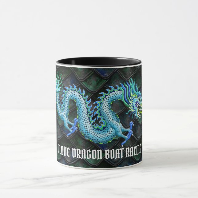 Mug J'aime le dragon de bleu de régate de dragon (Centre)