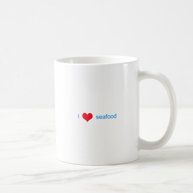 Mug J'aime le logo de fruits de mer (Droite)