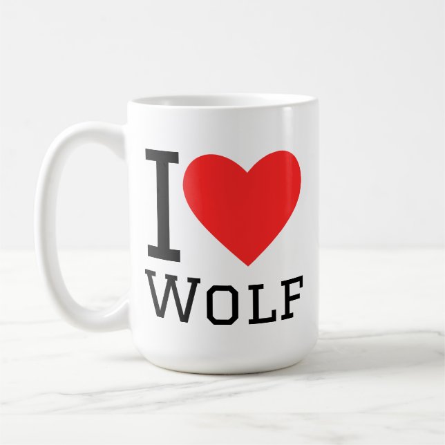 Mug J'aime le loup (Gauche)