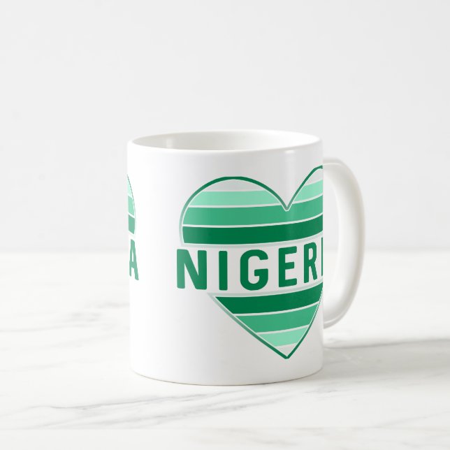 Mug J'aime le Nigeria, le coeur nigérian (Devant droit)