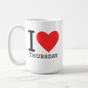 Mug J'aime le sticker carré jeudi