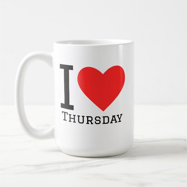Mug J'aime le sticker carré jeudi (Gauche)