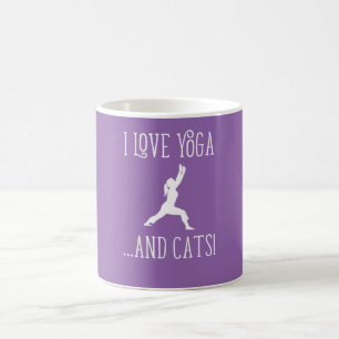Mug J'aime le yoga et les chats pour l'arrière - plan