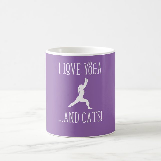 Mug J'aime le yoga et les chats pour l'arrière - plan (Centre)