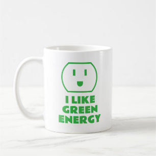 Mug J'aime l'énergie verte, la prise de café à la paro