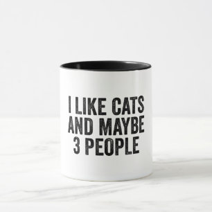 Mug J'Aime Les Chats Et Peut-Être 3 Personnes