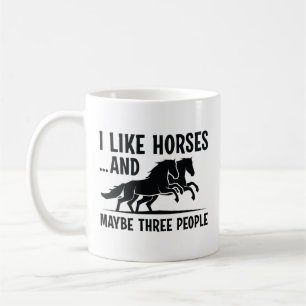Mug J'Aime Les Chevaux Et Peut-Être 3 Personnes
