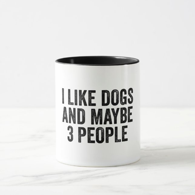 Mug J'Aime Les Chiens Et Peut-Être 3 Personnes (Centre)