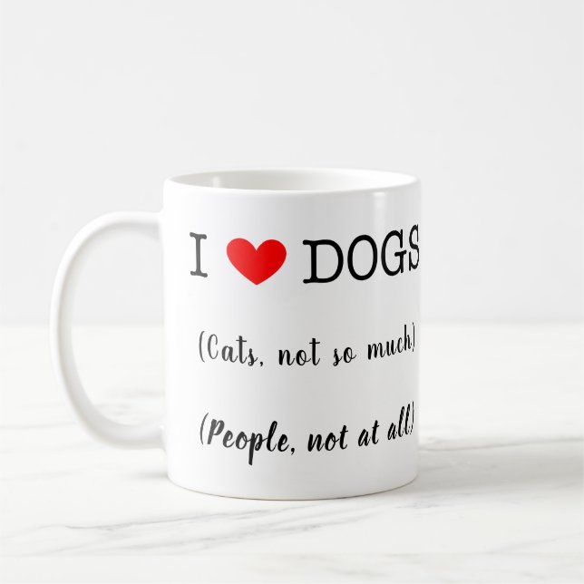 Mug J'aime les chiens, les chats pas tellement, les ge (Gauche)