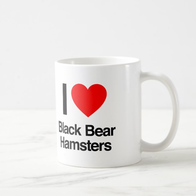 Mug j'aime les hamsters d'ours noir (Droite)