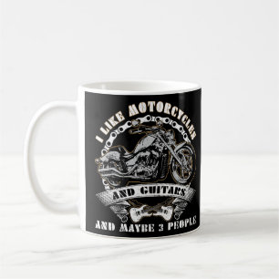 Mug J'Aime Les Motos Et Les Guitares Et Peut-Être 3 Pe