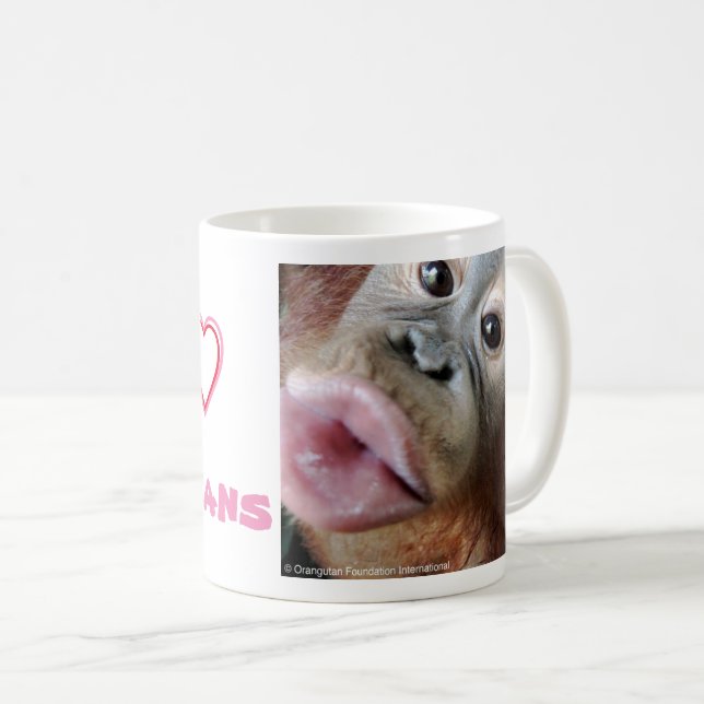 Mug J'aime les Orangutans (Devant droit)