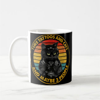 Mug J'Aime Les Tatouages Et Les Chats Et Peut Être 3 P