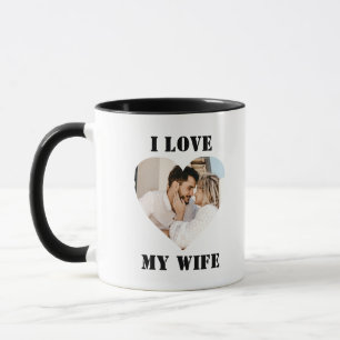 Mug J'aime ma femme cœur personnalisé photo personnali