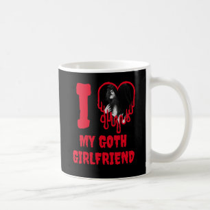 Mug J'aime ma petite amie gothique dégoulinante de cœu