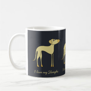 Mug J'aime ma phrase personnalisée Sloughi Dog