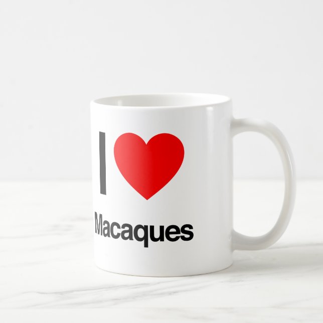 Mug j'aime macaques (Droite)