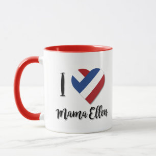 Mug J'aime Mama Ellen avec le drapeau des Pays-Bas