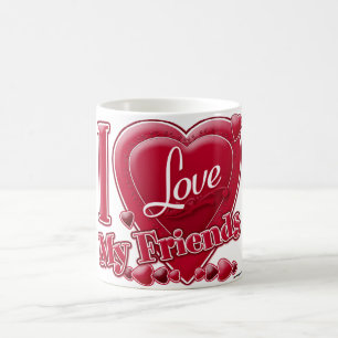 Mug J'AIME MES Amis rouge - coeur