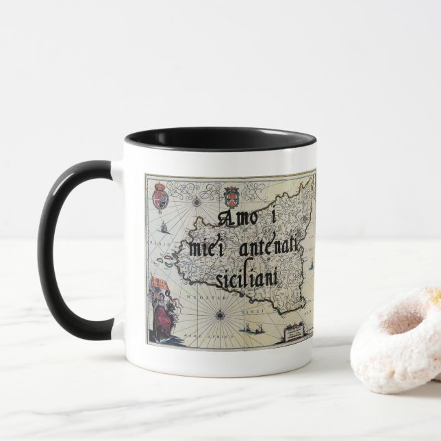 Mug J'Aime Mes Ancêtres Siciliens | Musique personnali (Avec donut)