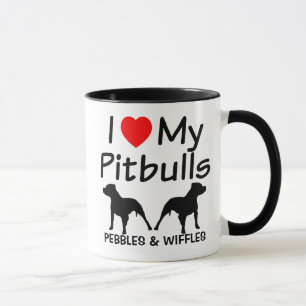 Mug J'Aime Mes DEUX Pitbull Dogs