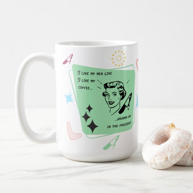 Mug J'aime mes hommes comme j'aime mon café… (Avec donut)