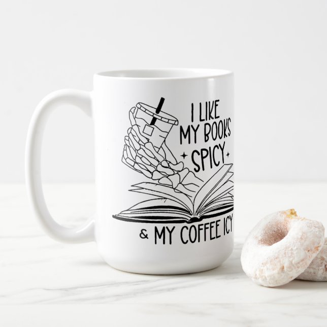 Mug J'aime mes livres épicés et mon café glacé (Avec donut)
