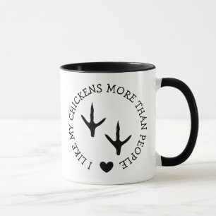 Mug J'aime mes poules plus que les gens Humour drôle