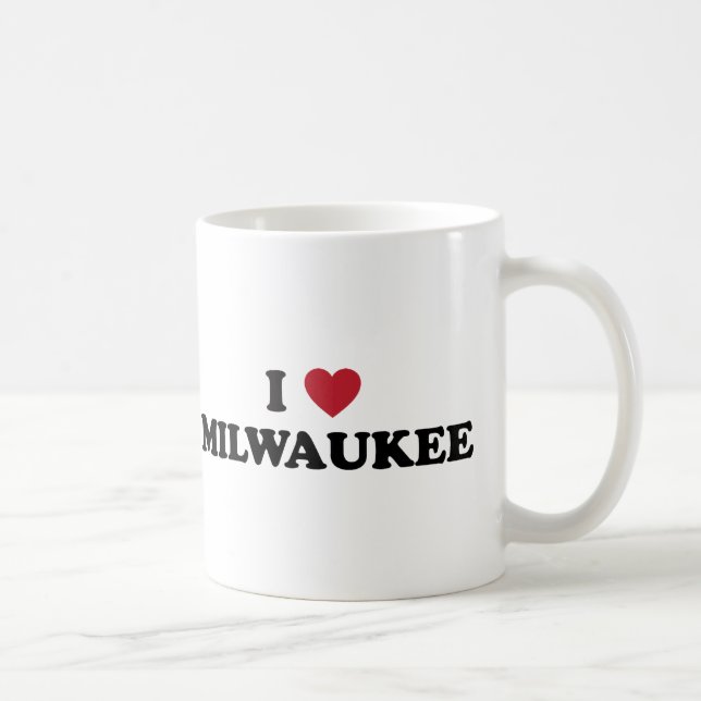 Mug J'aime Milwaukee le Wisconsin (Droite)