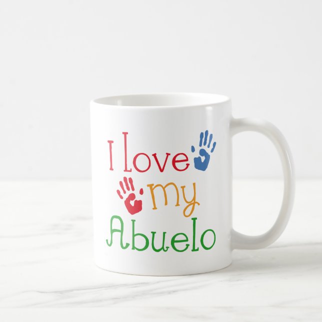 Mug J'Aime Mon Abuelo (Empreintes À Main) (Droite)